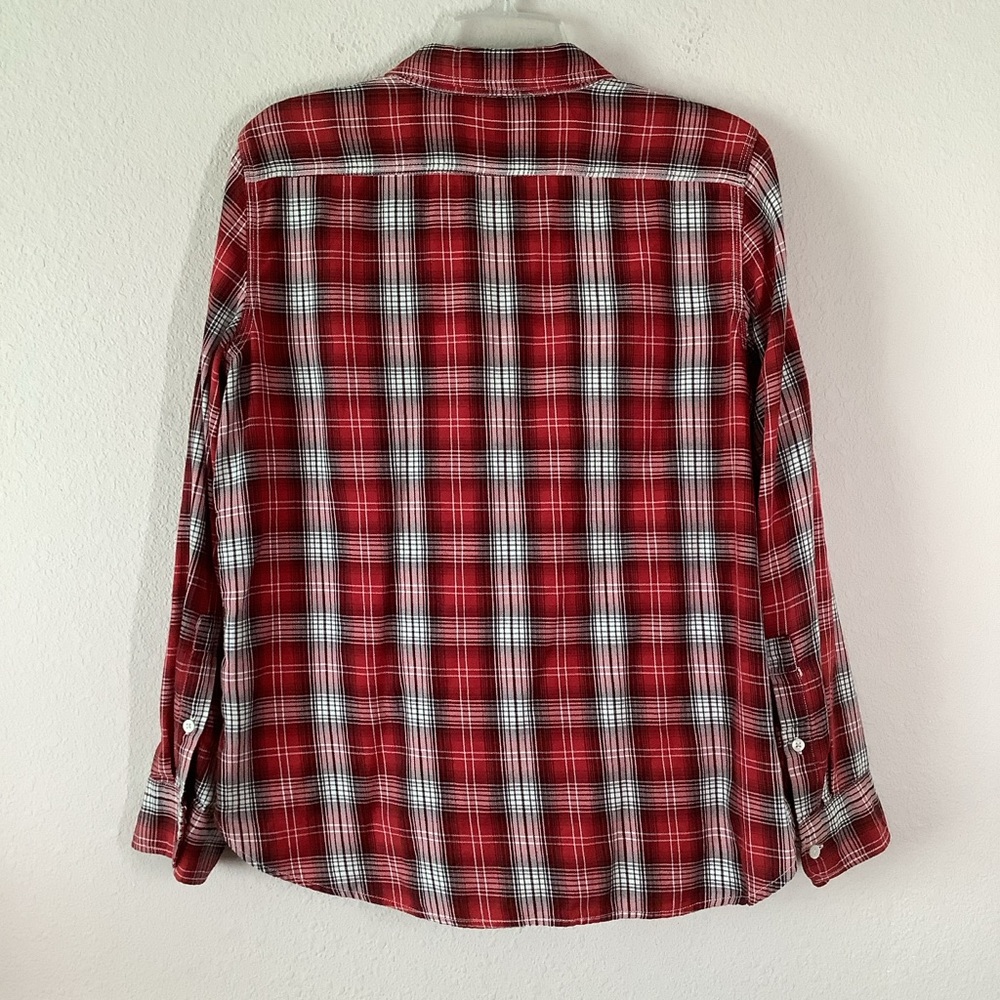 LAUREN RL Cotton Button Up Shirt L Plaid Lightweight Preppy Equestrian Spring - Picture 11 of 12